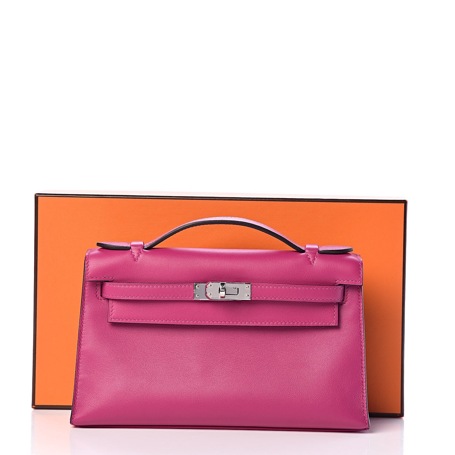 Hermes Swift Kelly Pochette Clutch Rose Pourpre 14 of 14