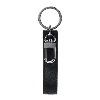 Louis Vuitton Calfskin LV Shape Dragonne Bag Charm Key Holder Black 1 of 3
