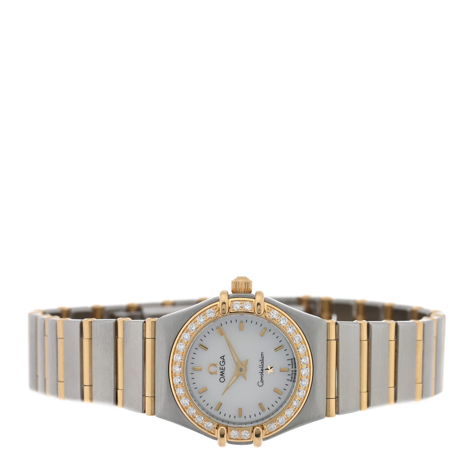 Omega Stainless Steel 18K Yellow Gold Diamond Bezel Mother of Pearl 22mm Constellation Quartz Watch 1267.70.00 2 of 4