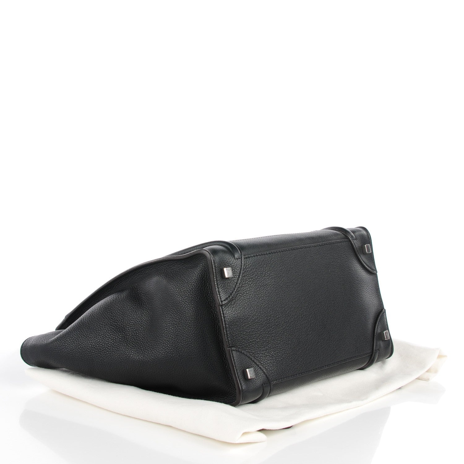 Celine Drummed Calfskin Mini Luggage Black 4 of 8