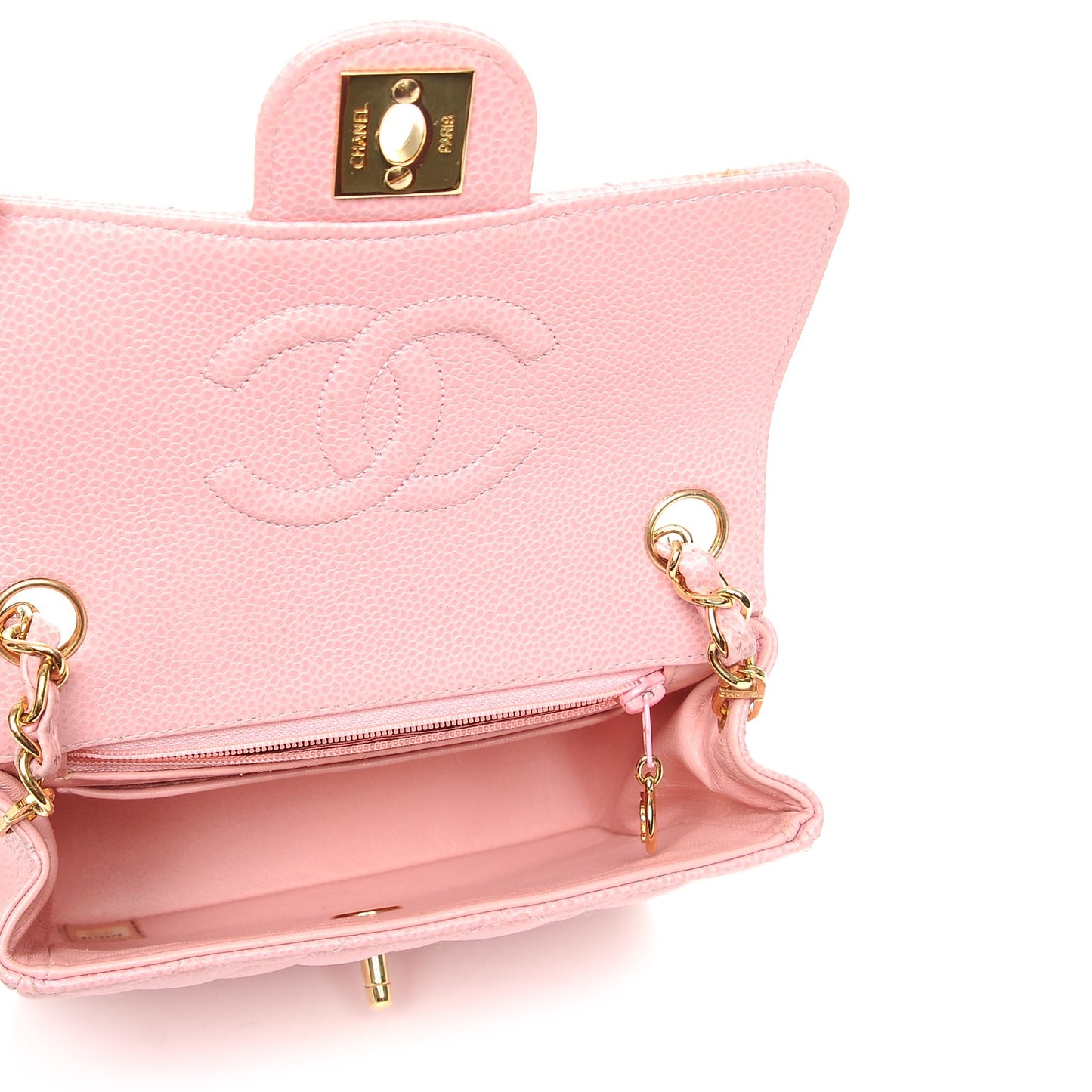 Caviar Quilted Mini Square Flap Pink