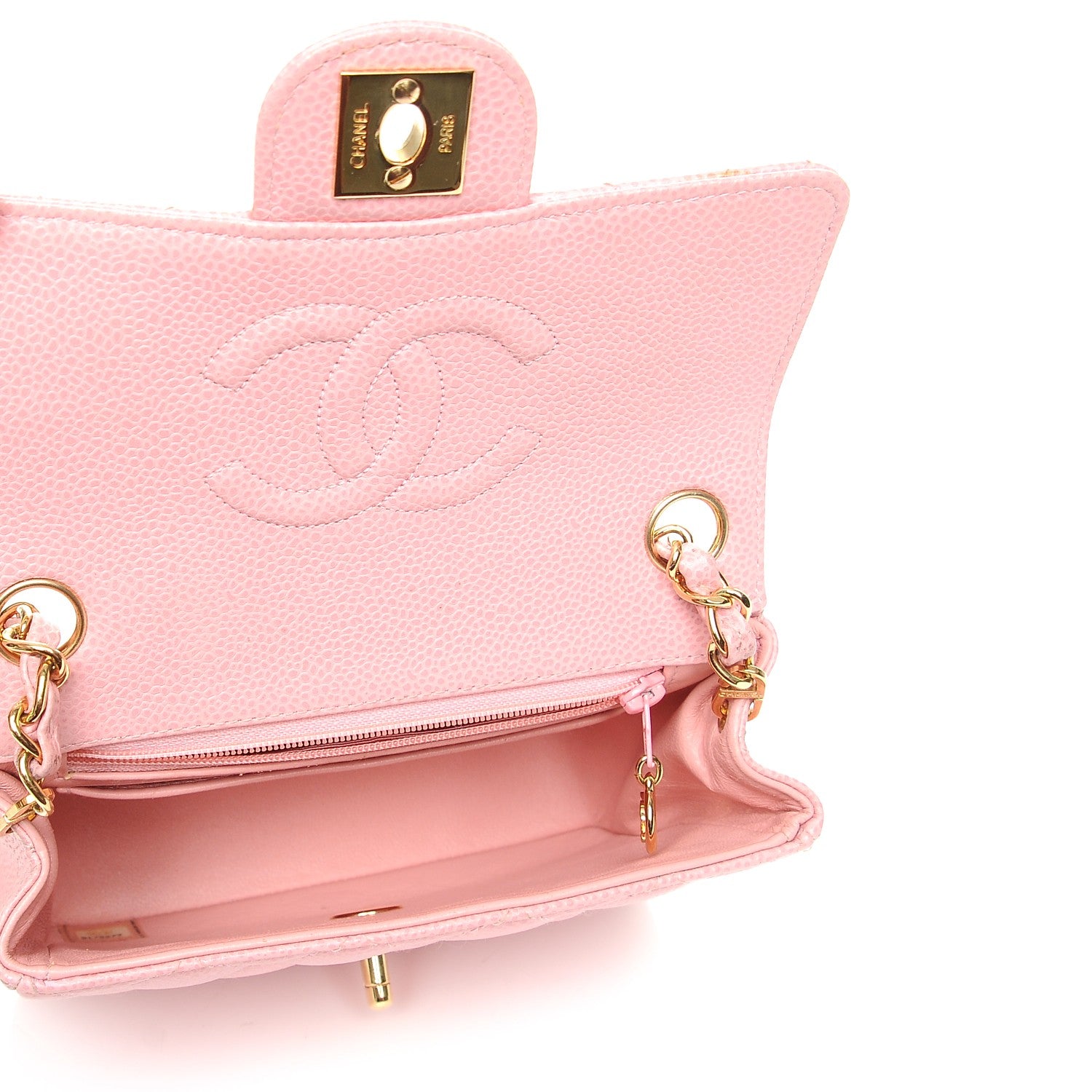 Chanel Caviar Quilted Mini Square Flap Pink 5 of 7