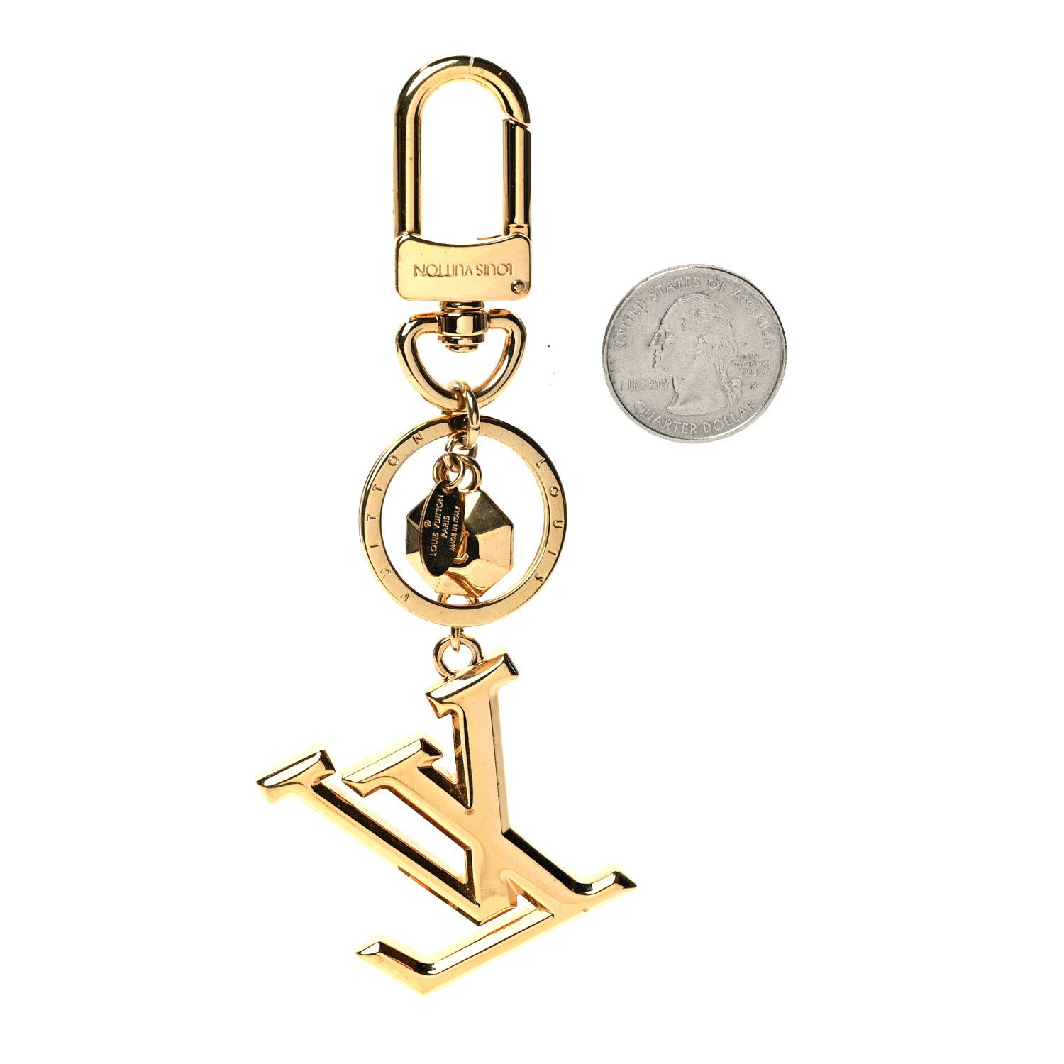 Louis Vuitton LV Facettes Bag Charm Key Holder Gold 2 of 4