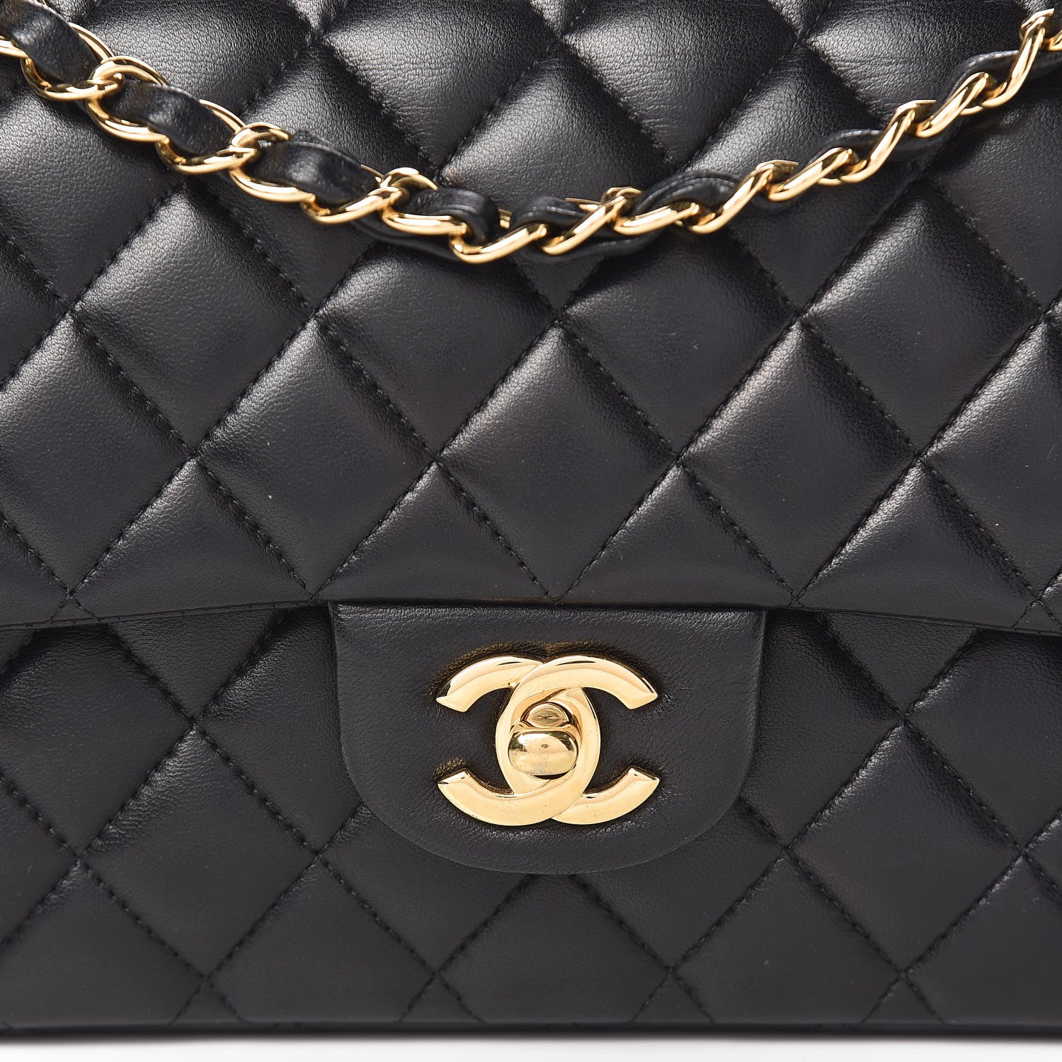 Chanel Lambskin Quilted Medium Double Flap Black 9 of 14