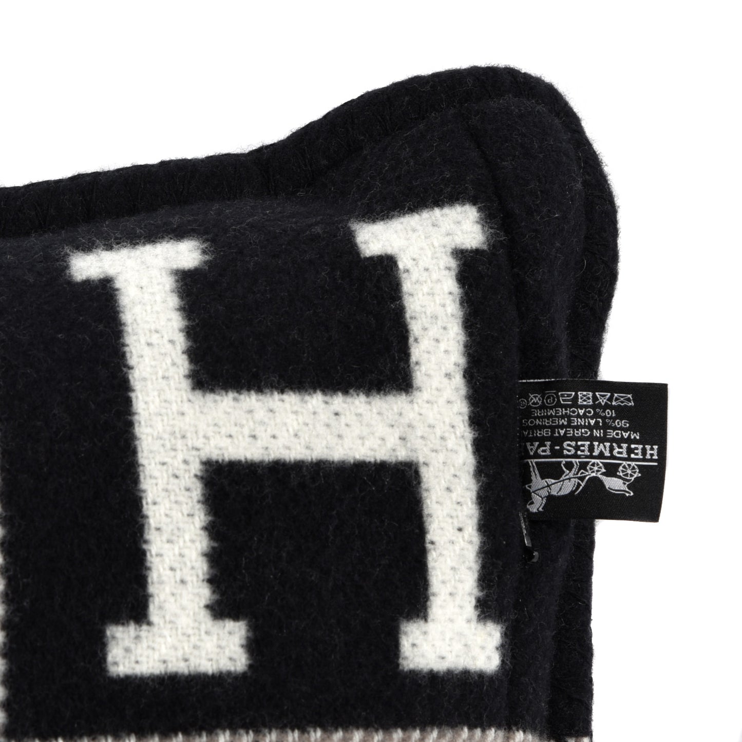 Wool Cashmere Avalon III Pillow PM Ecru Black