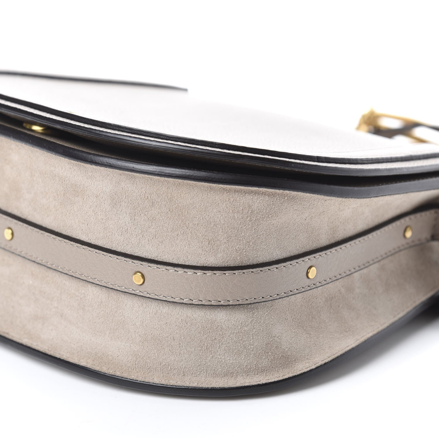 Chloe Calfskin Suede Medium Nile Bracelet Bag Motty Grey 7 of 9