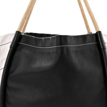 Proenza Schouler Nappa Colorblock Large Side Pockets Tote Black White 7 of 9