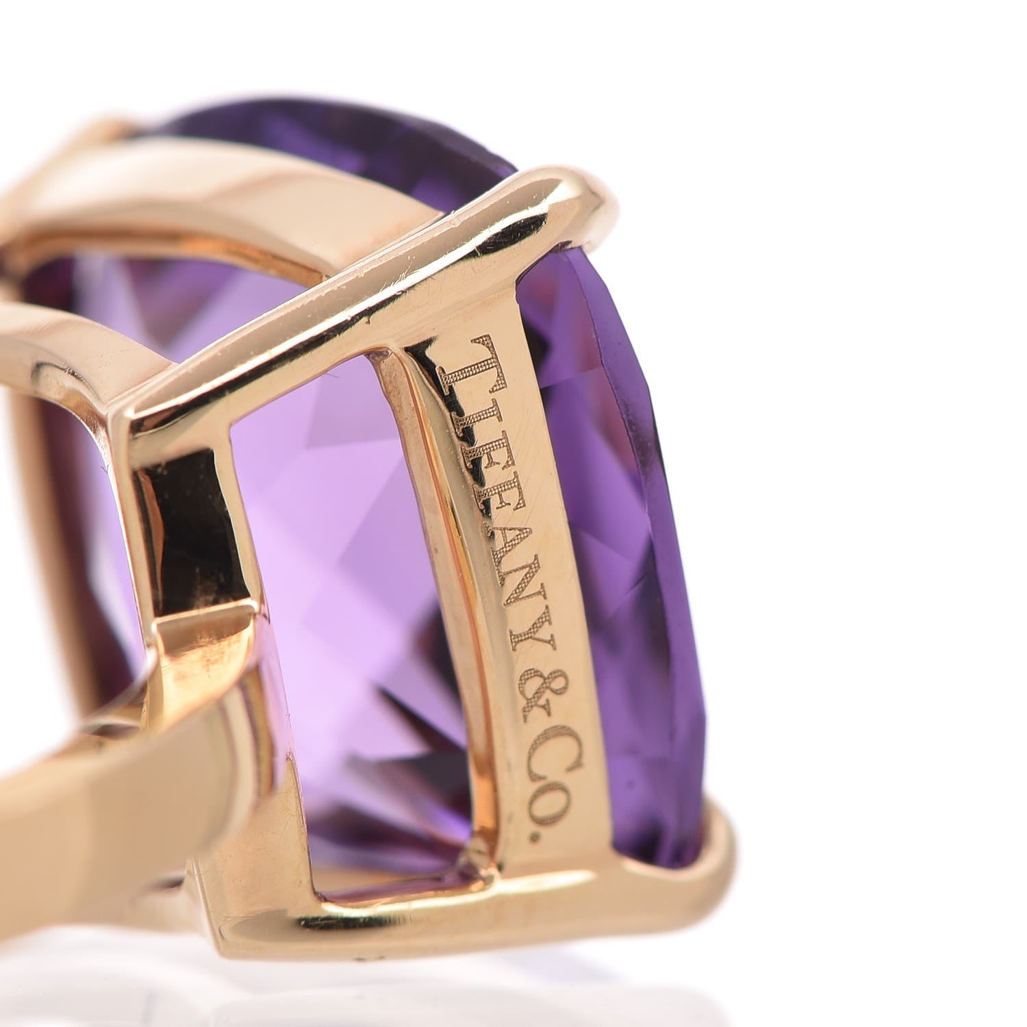 Tiffany 18K Yellow Gold Amethyst Sparklers Cocktail Ring 50 5.25 5 of 6