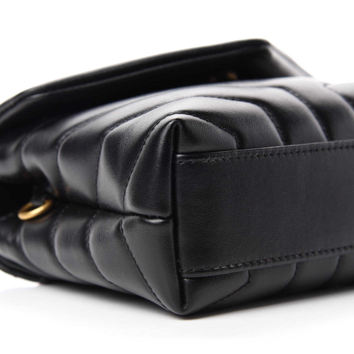 Calfskin Y Quilted Monogram Toy Loulou Crossbody Bag Black