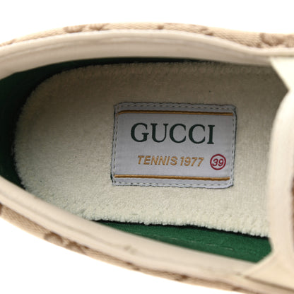 Gucci GG Monogram Womens 1977 Tennis Slip On 30mm Sneakers 39 Beige Ebony Mystic White 7 of 11