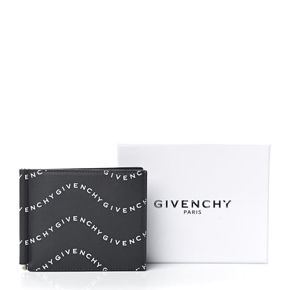 Givenchy Calfskin Waves Print Billfold Wallet Black White 7 of 7