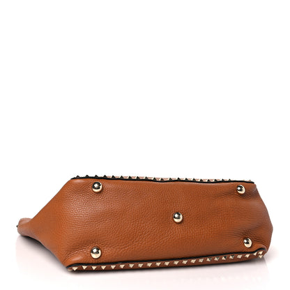 Valentino Garavani Pebbled Calfskin Medium Rockstud Tote Light Cuir 4 of 9