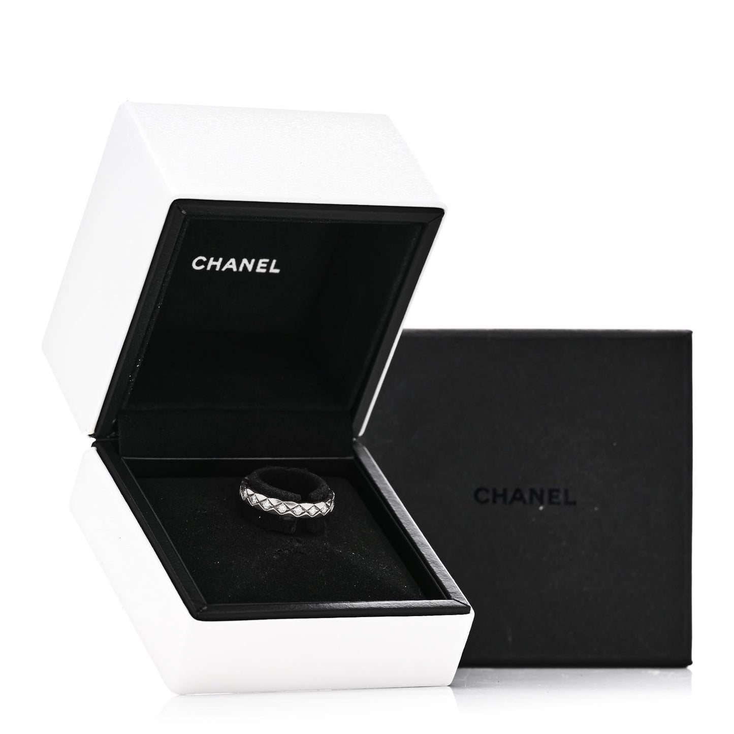 18K White Gold Diamond Mini Coco Crush Ring 55 7.25
