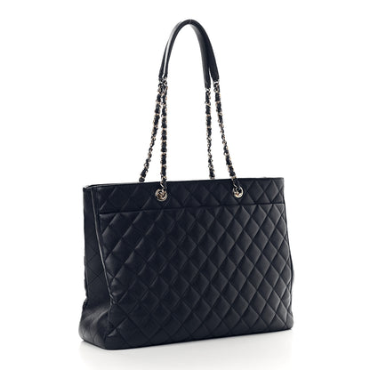 Chanel Caviar Quilted Large CC Shopping Tote Navy 2 of 8