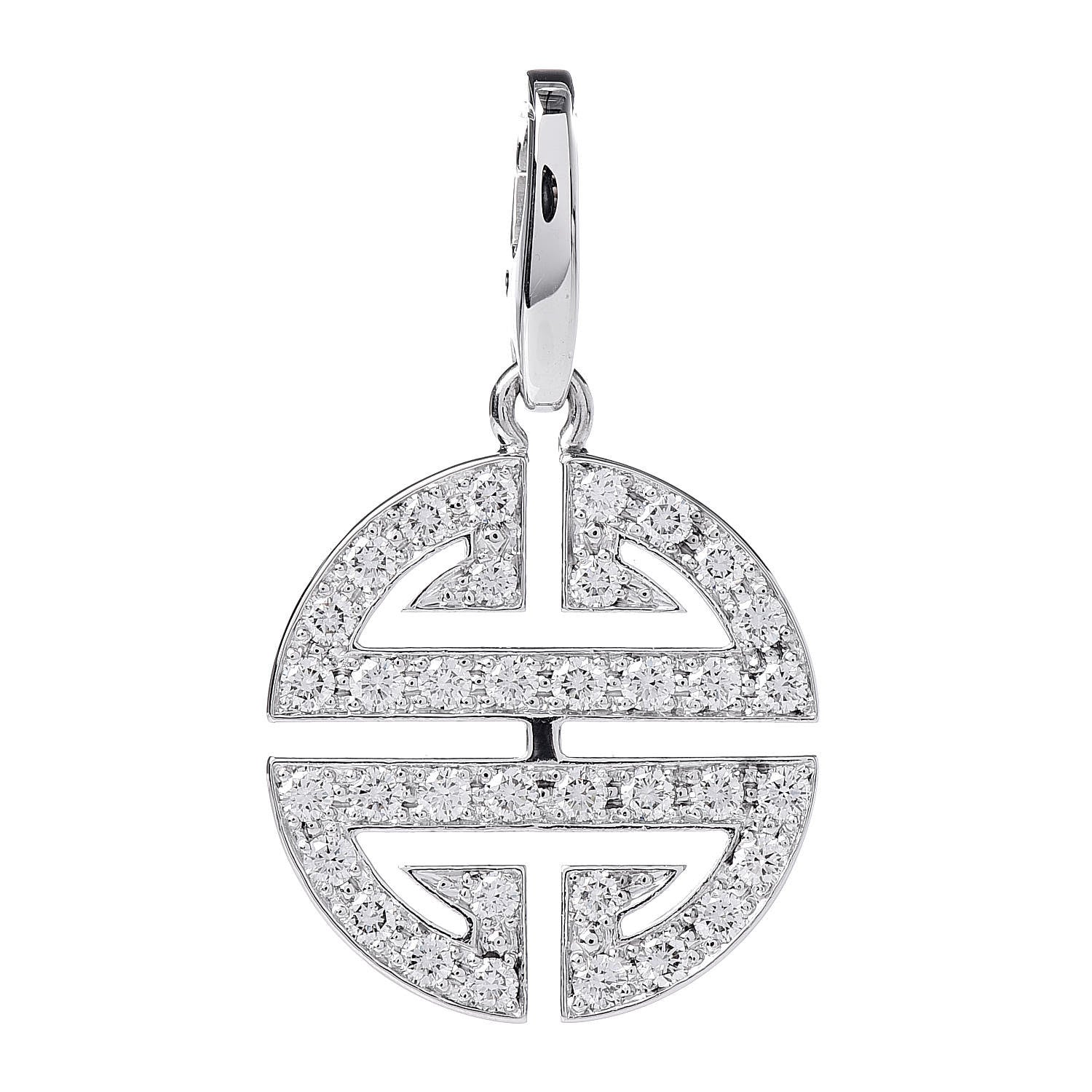 Cartier 18K White Gold Diamond Longevity Charm 1 of 4