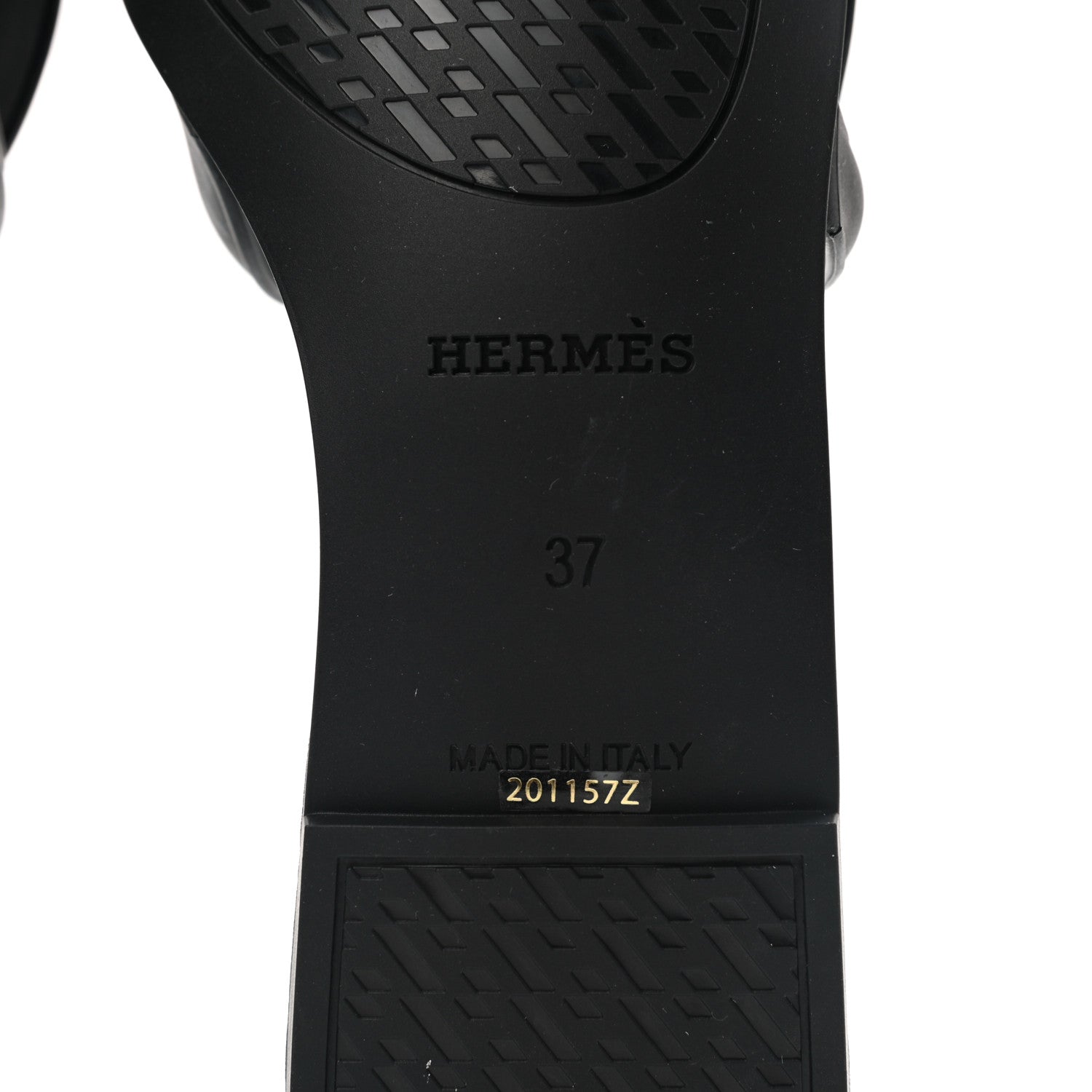 Hermes Rubber Aloha Sandals 37 Black 6 of 7