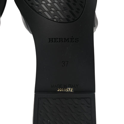 Hermes Rubber Aloha Sandals 37 Black 6 of 7