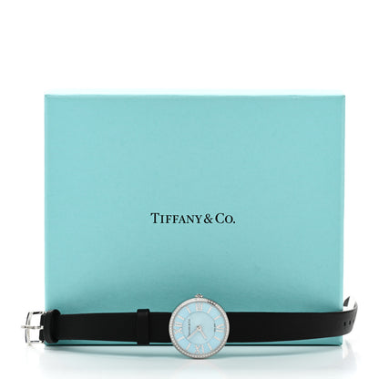 Tiffany Stainless Steel Calfskin Diamond Bezel 24mm Atlas 2-Hand Quartz Watch Tiffany Blue 5 of 5