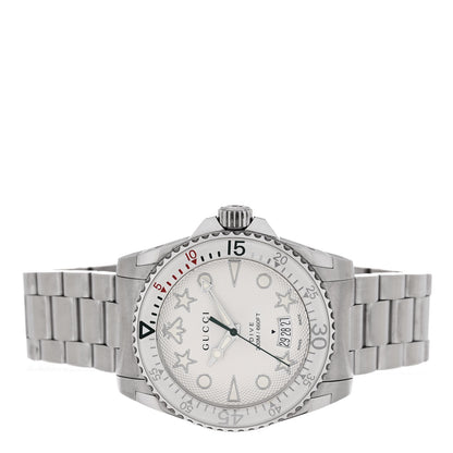 Gucci Stainless Steel 40mm Dive Quartz Watch White 2 of 4