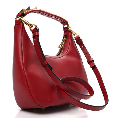 Valentino Garavani Calfskin Stud Sign Zip Hobo Rosso Valentino 2 of 6