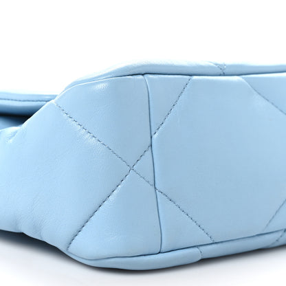 Chanel Lambskin Quilted Large Chanel 19 Flap Light Blue 9 of 11