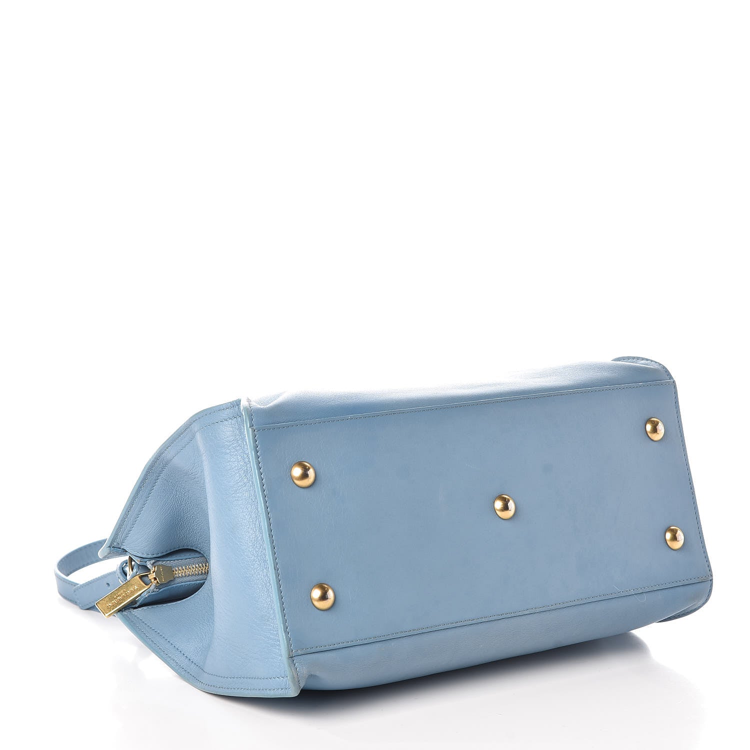 Saint Laurent Calfskin Small Classic Y Cabas Blue Glacier 4 of 13