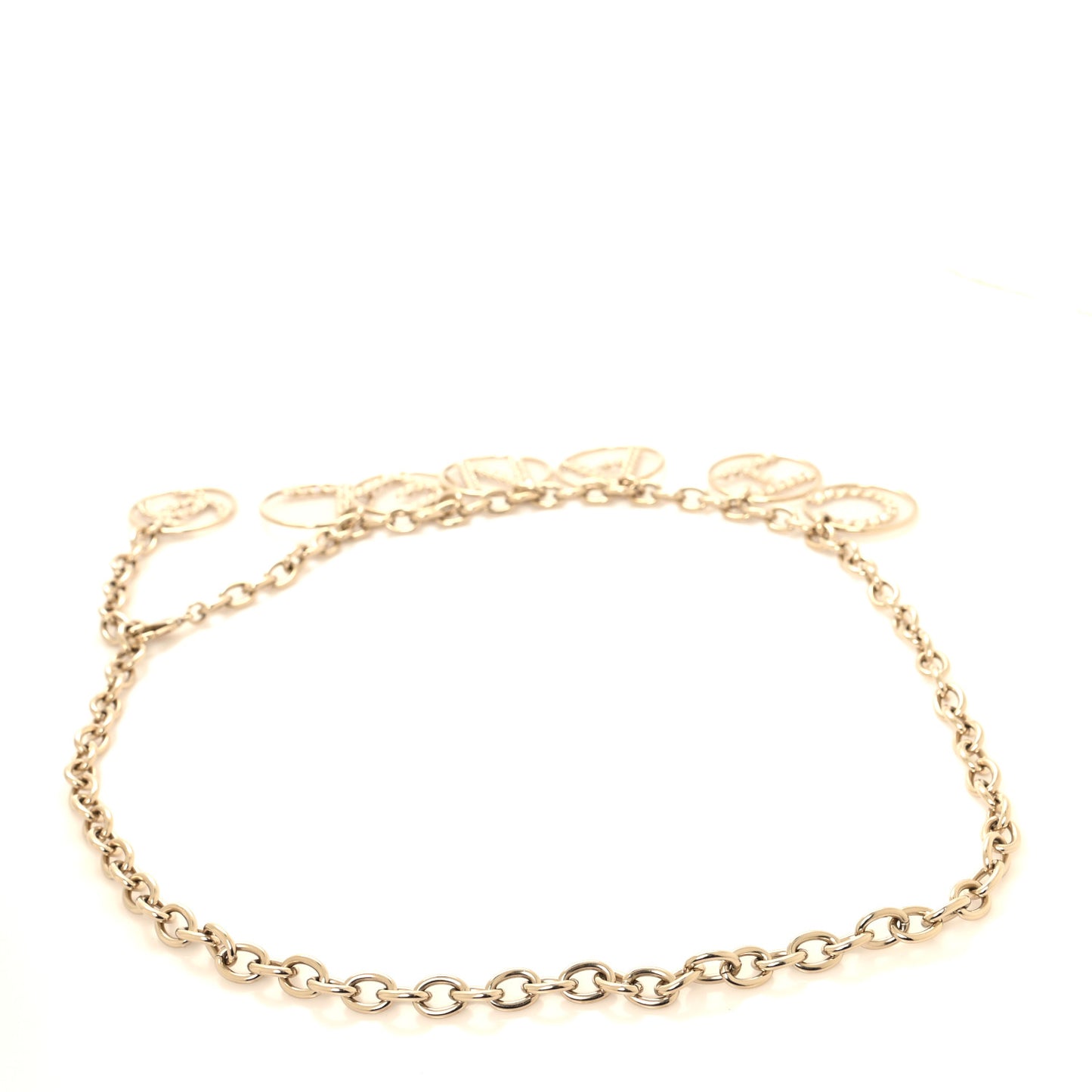 Metal Strass Crystal Chain Logo Belt Gold