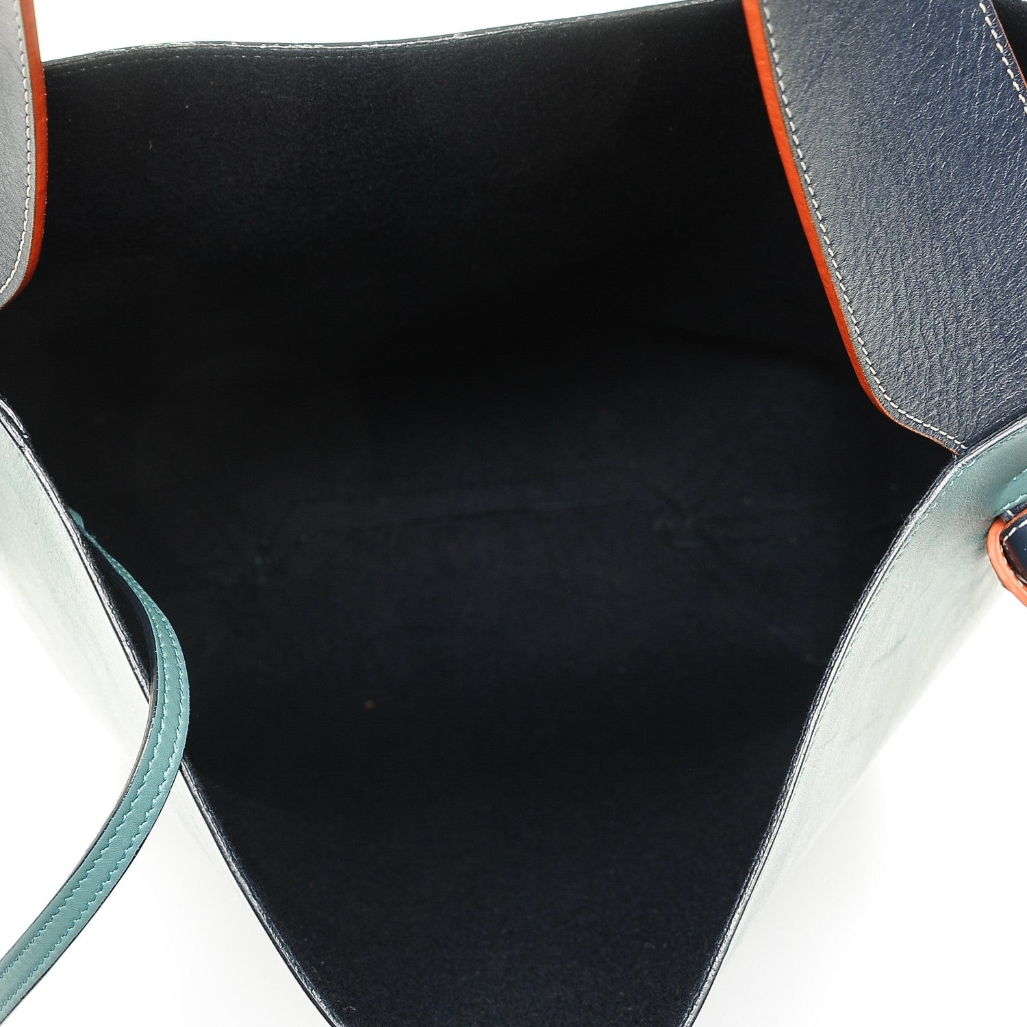 Celine Shiny Smooth Calfskin Small Twisted Cabas Green Smoke Pale Blue 5 of 7