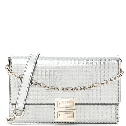 Givenchy Metallic Calfskin 4G Embossed Small 4G Crossbody Silver 8 of 10