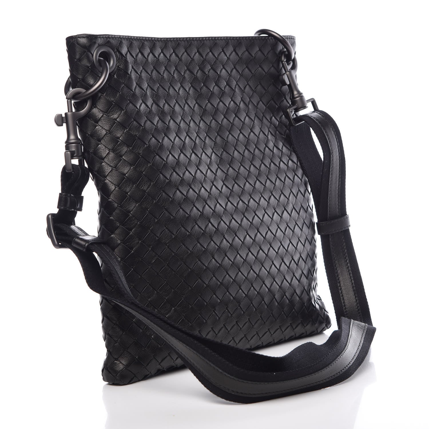 Bottega Veneta Nappa Intrecciato VN Crossbody Messenger Bag Black 3 of 11
