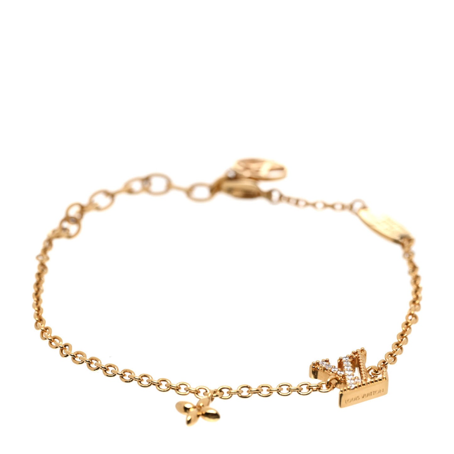 Metal Crystal LV Iconic Bracelet Gold