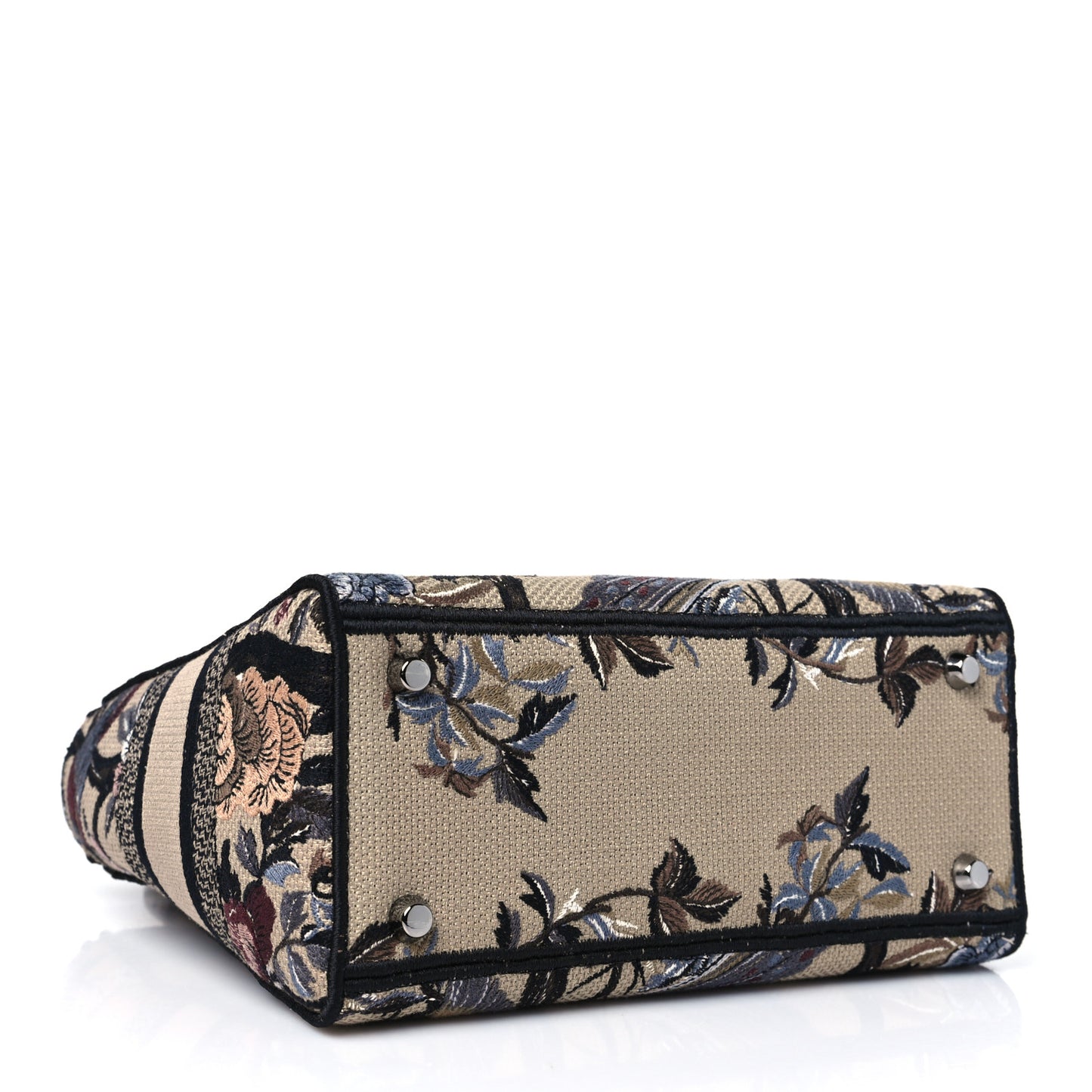 Canvas Embroidered Jardin D'Hiver Medium Lady D-Lite Beige Multicolor