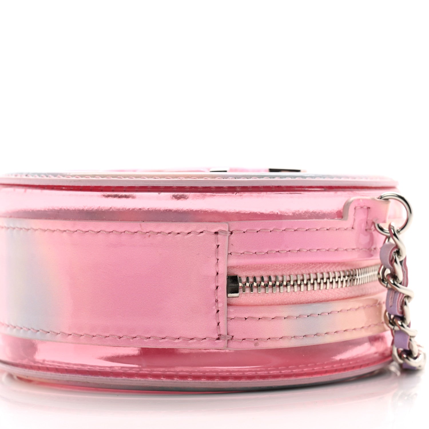 Chanel PVC Lambskin Filigree Round Clutch With Chain Pink 10 of 13