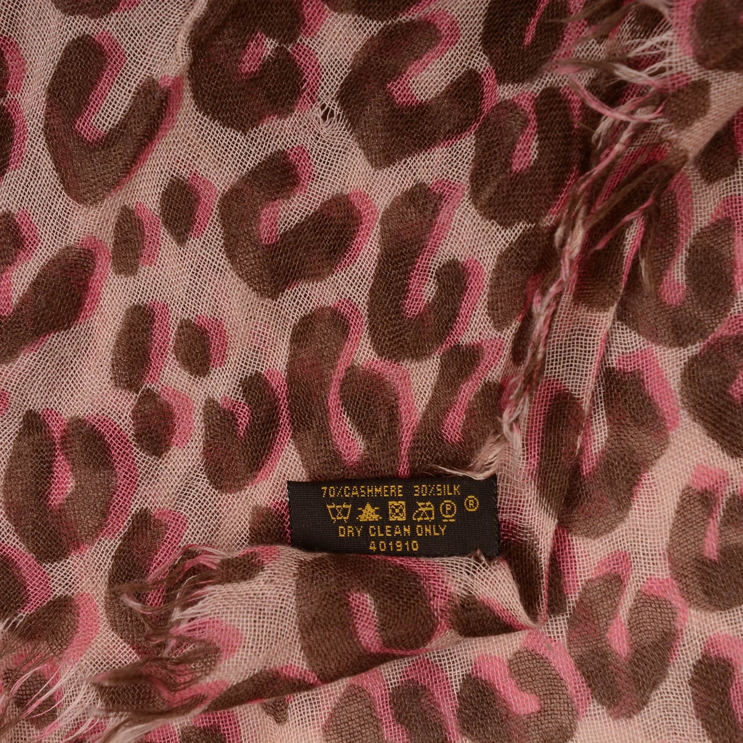 Cashmere Silk Leopard Stole Camel