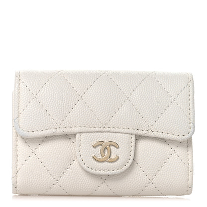 Chanel Caviar Quilted Classic 4 Key Holder Wallet White 1 of 9