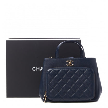 Chanel Caviar Quilted Small Business Affinity Shopping Bag Navy 10 of 10