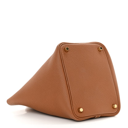 Hermes Taurillon Clemence Picotin Lock 18 PM Gold 4 of 11