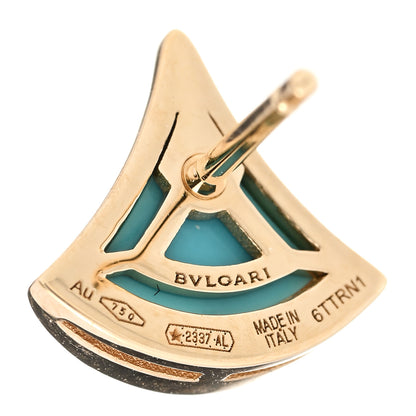 Bulgari 18K Yellow Gold Diamond Turquoise Divas' Dream Pave Stud Earrings 4 of 5