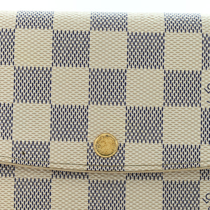 Louis Vuitton Damier Azur Emilie Wallet Rose Ballerine 9 of 10