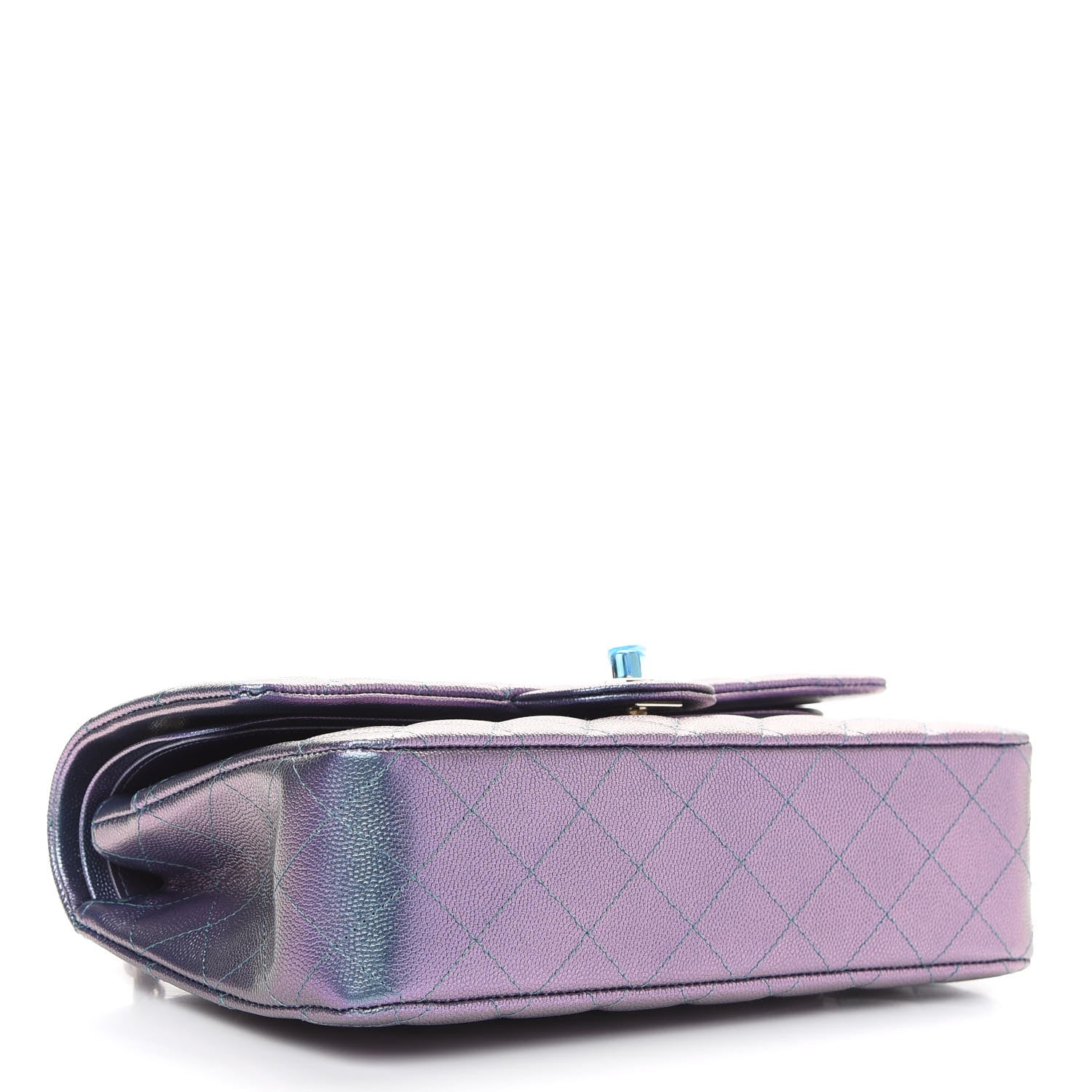 Chanel Iridescent Caviar Quilted Medium Double Flap Dark Blue 4 of 9