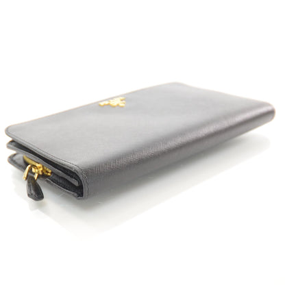 Prada Saffiano Metal Continental Wallet Nero Black 4 of 7