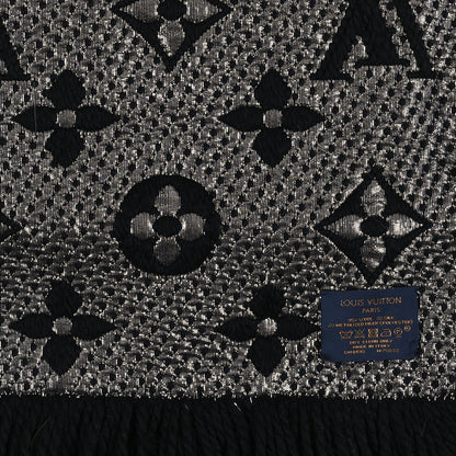 Louis Vuitton Wool Silk Logomania Shine Scarf Black 3 of 3