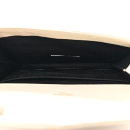 Saint Laurent Grain De Poudre Textured Mixed Matelasse Triquilt Monogram Clutch Blanc Vintage 5 of 13