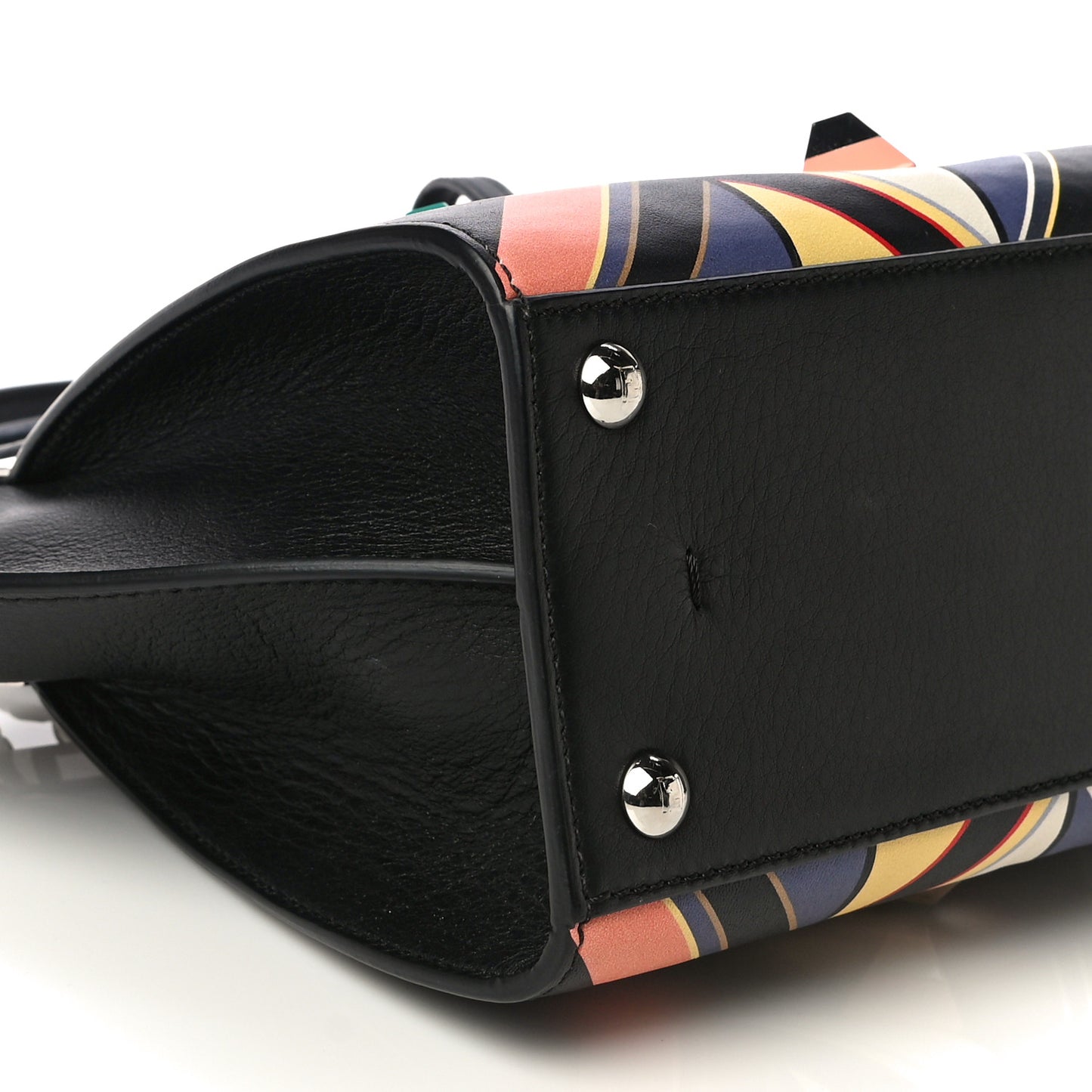 Calfskin Studded Diamond Mini 3Jours Tote Black Multicolor