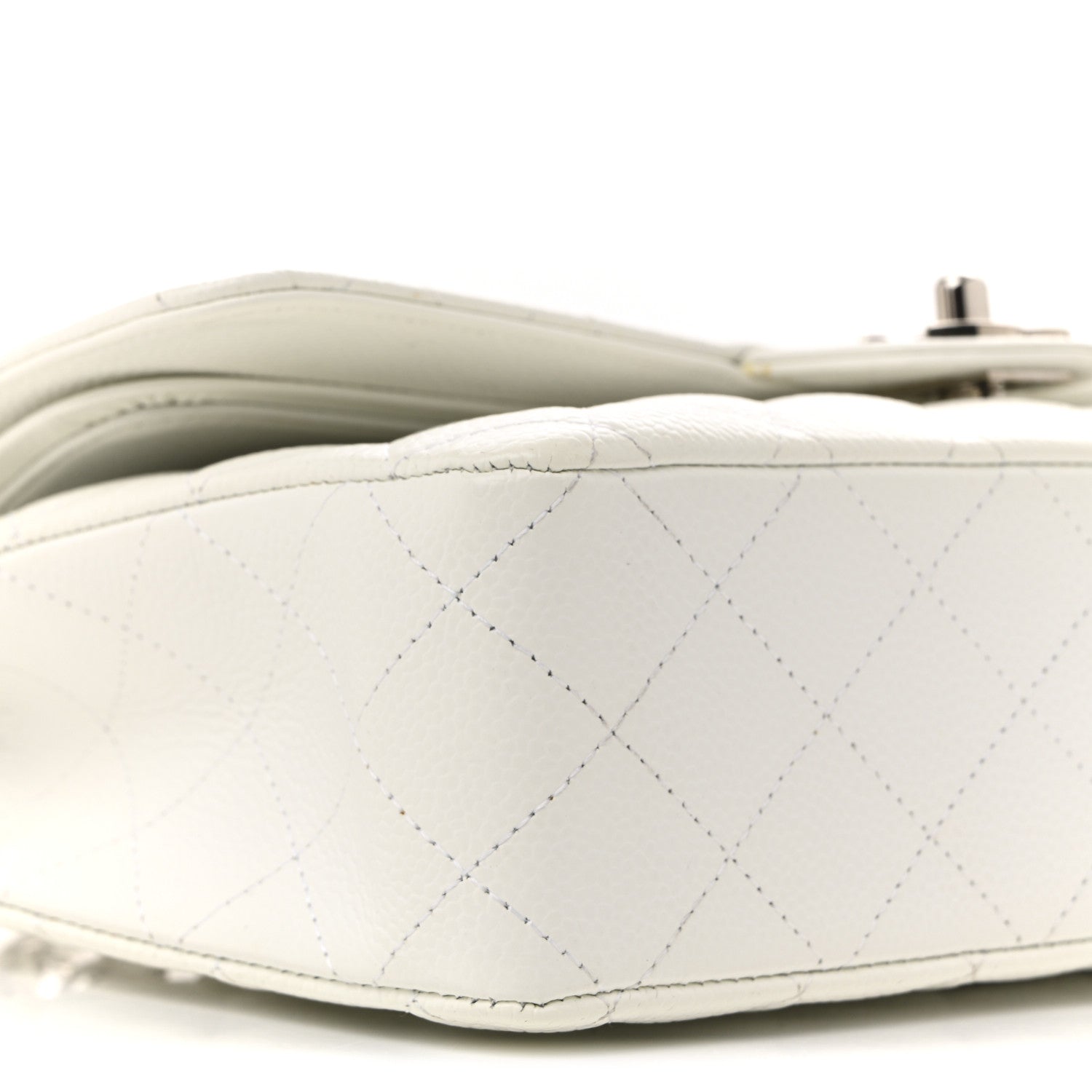 Chanel Caviar Quilted Medium Double Flap White 9 of 15