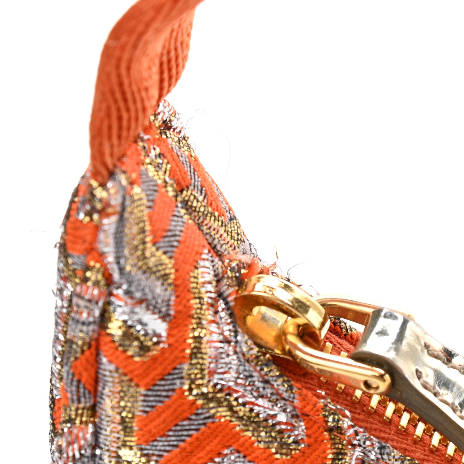 Prada Broccato Mini Re-Edition 2000 Bag Arancio Twist 12 of 12