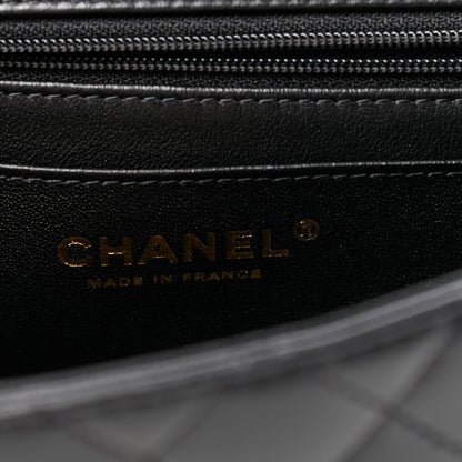 Chanel Lambskin Quilted Mini Top Handle Rectangular Flap Black 6 of 12