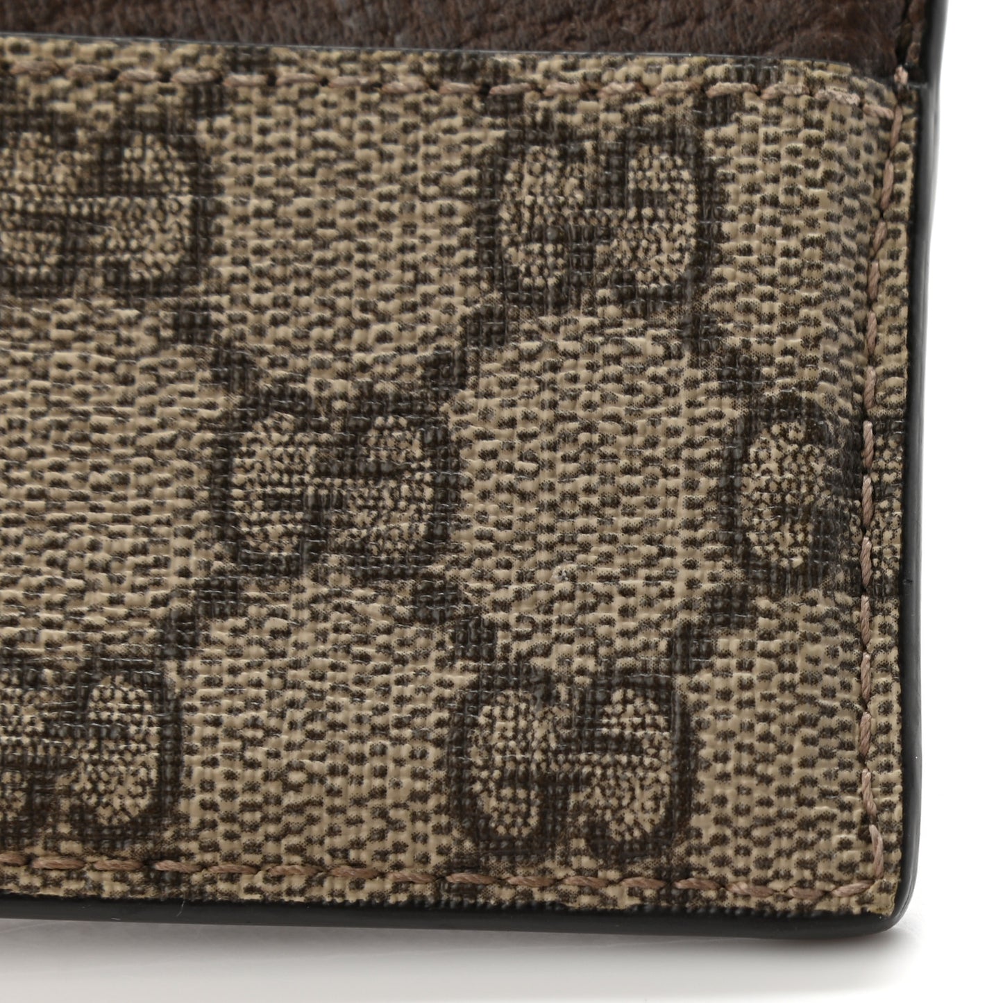 GG Supreme Monogram Ophidia Card Holder Brown