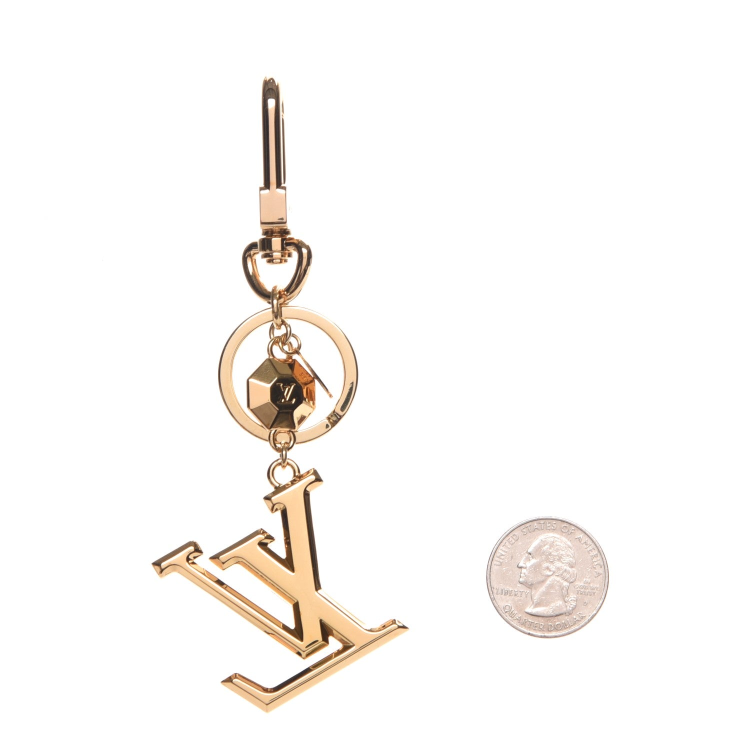 Louis Vuitton LV Facettes Bag Charm Key Holder Gold 2 of 6
