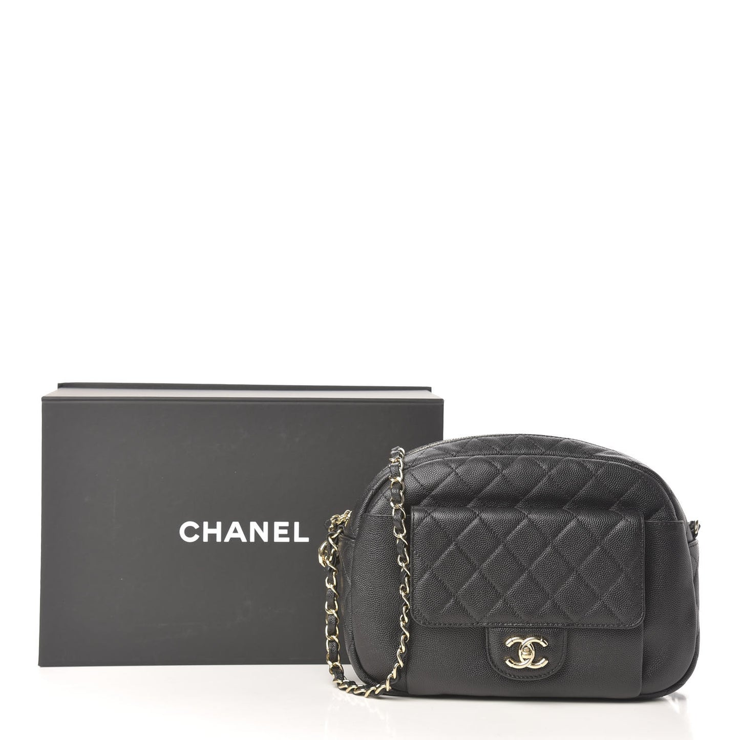 Caviar Quilted CC Day Camera Case Black